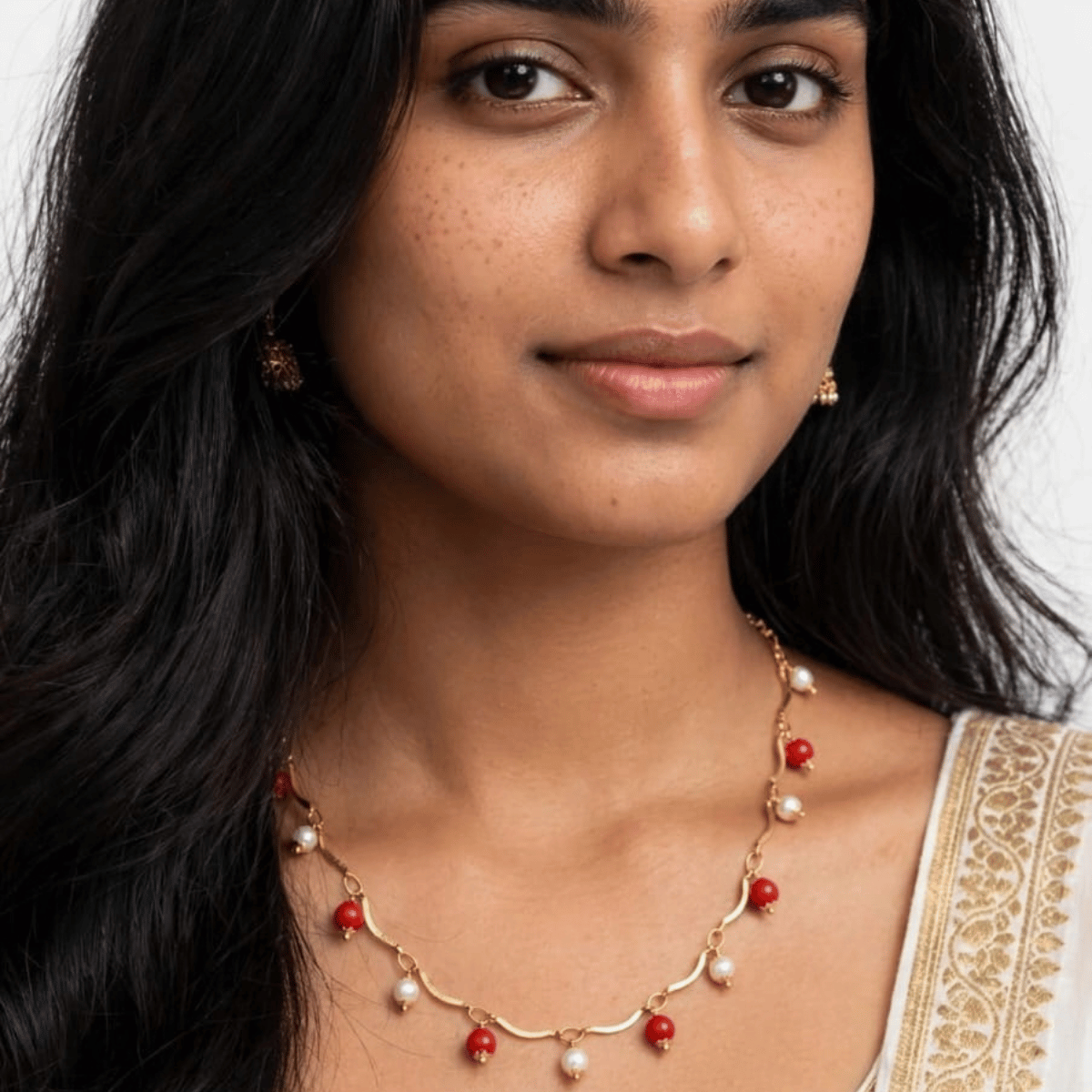 Pearl -coral necklace thumbnail 2