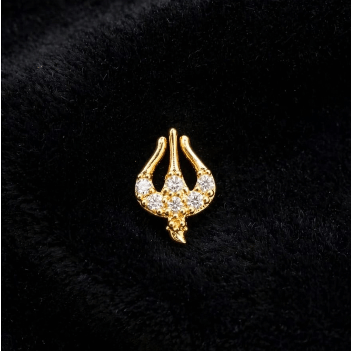 Trishul AD Gold-Plated Nosepin