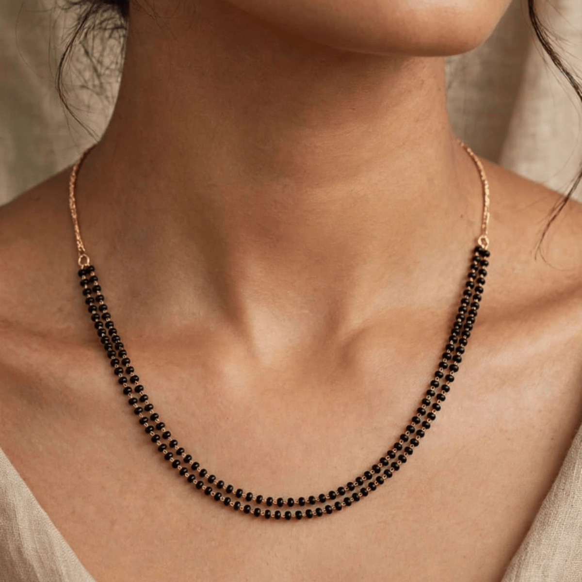 Double layer mangalsutra chain thumbnail 2